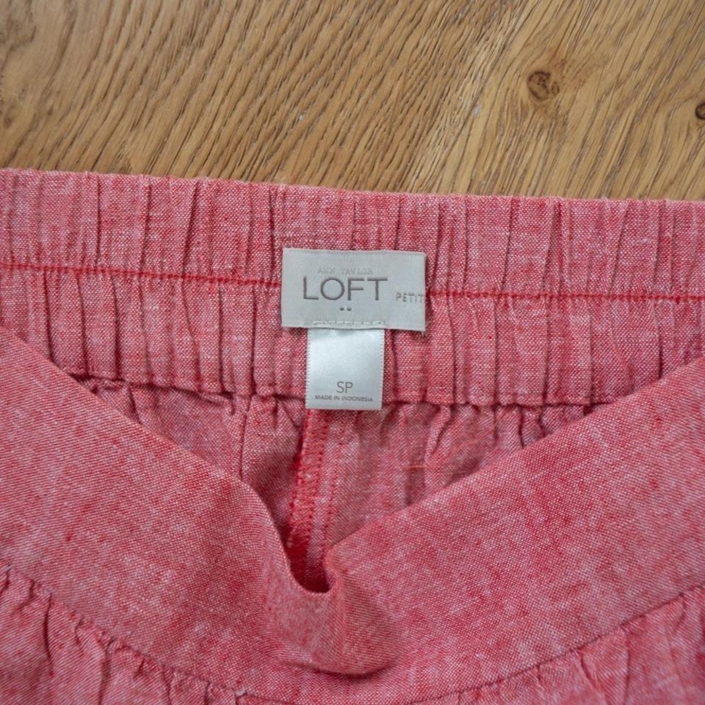 Ann Taylor Loft Red Linen Skirt - Picture 4 of 5